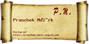Praschek Márk névjegykártya